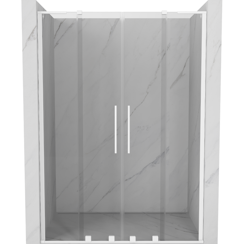 Mexen Velar L Duo porte de douche coulissantes 160 cm, transparent, blanc - 871-160-003-02-20