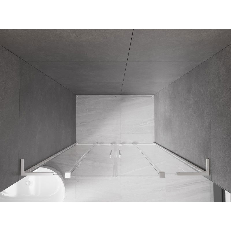 Mexen Velar L Duo porte de douche coulissantes 150 cm, transparent, blanc - 871-150-003-02-20