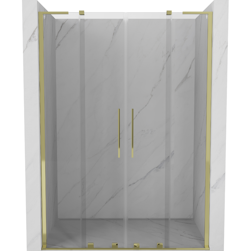 Mexen Velar L Duo porte de douche coulissantes 140 cm, transparent, dorées - 871-140-003-02-50