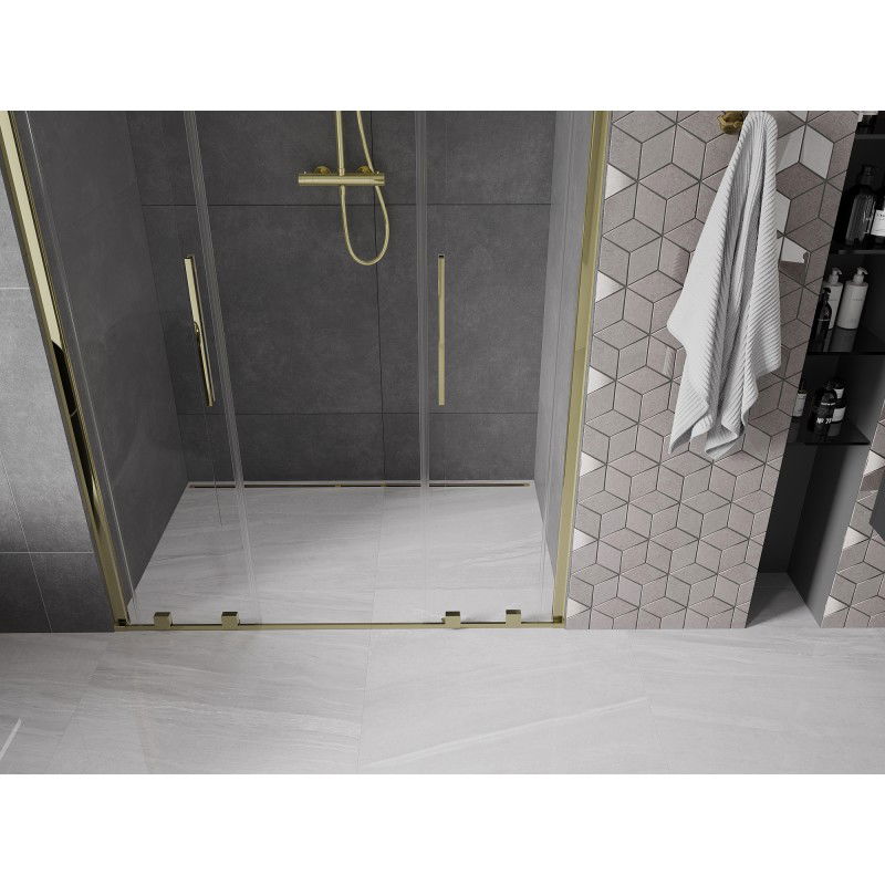 Mexen Velar L Duo porte de douche coulissante 140 cm, transparent, doré - 871-140-003-02-50