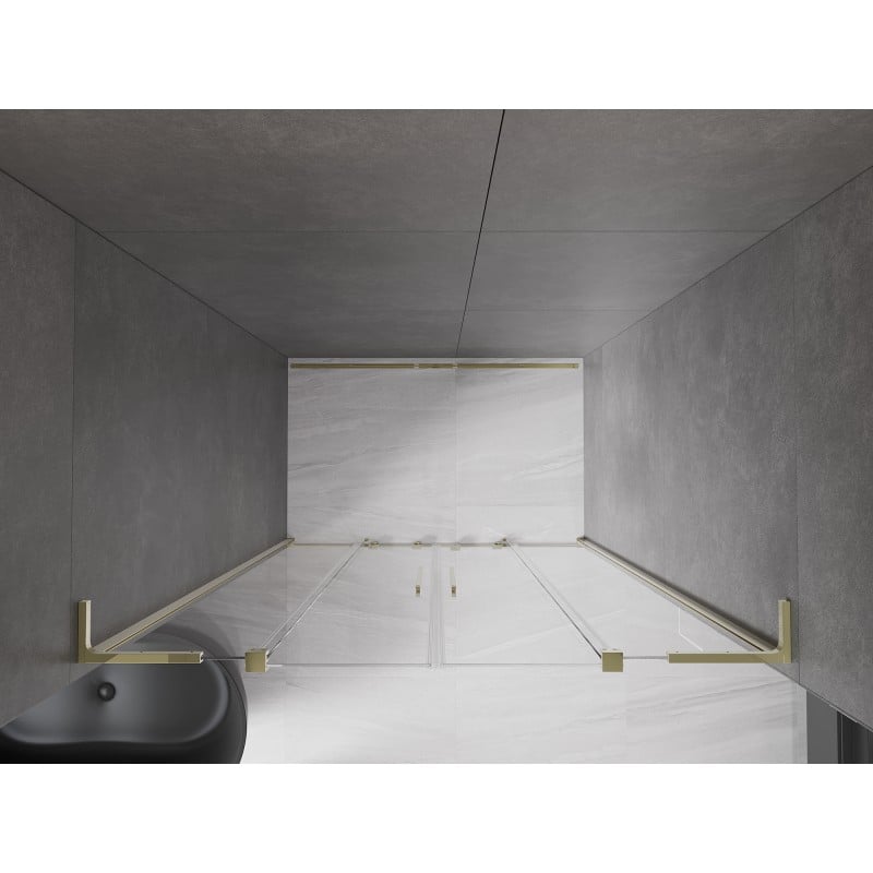 Mexen Velar L Duo portes de douche coulissantes 150 cm, transparentes, dorées - 871-150-003-02-50