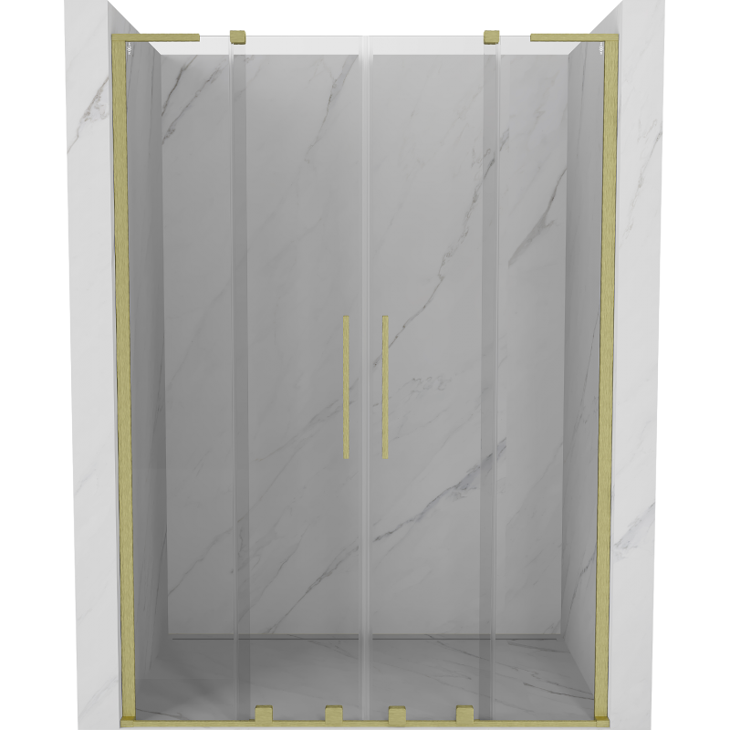 Mexen Velar L Duo porte de douche coulissante 140 cm, transparent, or brossé - 871-140-003-02-55