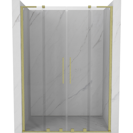 Mexen Velar L Duo porte de douche coulissante 140 cm, transparent, or brossé - 871-140-003-02-55