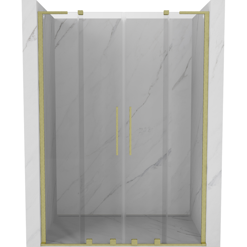 Mexen Velar L Duo porte de douche coulissante 150 cm, transparent, or brossé - 871-150-003-02-55