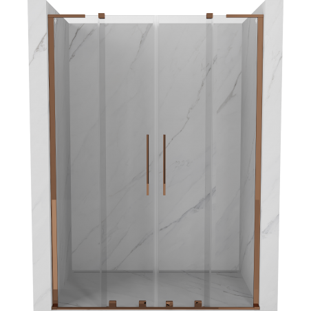 Mexen Velar L Duo porte de douche coulissantes 150 cm, transparentes, or rose - 871-150-003-02-60