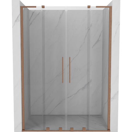 Mexen Velar L Duo porte de douche coulissante 140 cm, transparent, cuivre brossé - 871-140-003-02-65