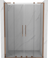 Mexen Velar L Duo portes de douche coulissantes 160 cm, transparent, or rose - 871-160-003-02-60
