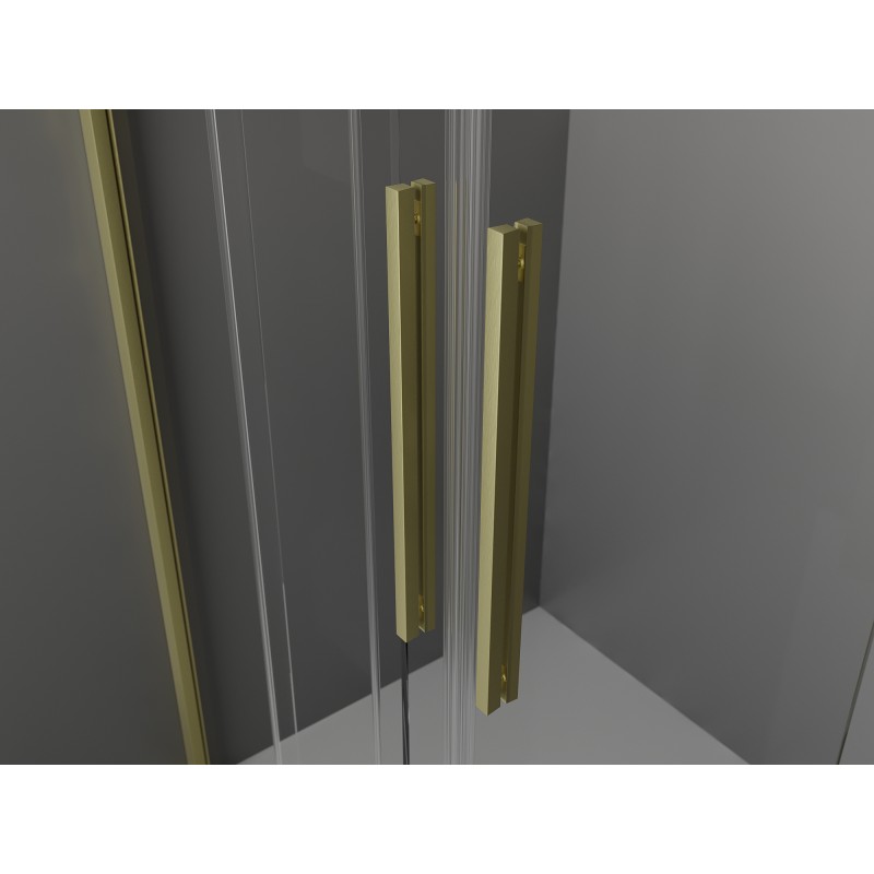 Mexen Velar L Duo portes de douche coulissantes 160 cm, transparent, or brossé - 871-160-003-02-55