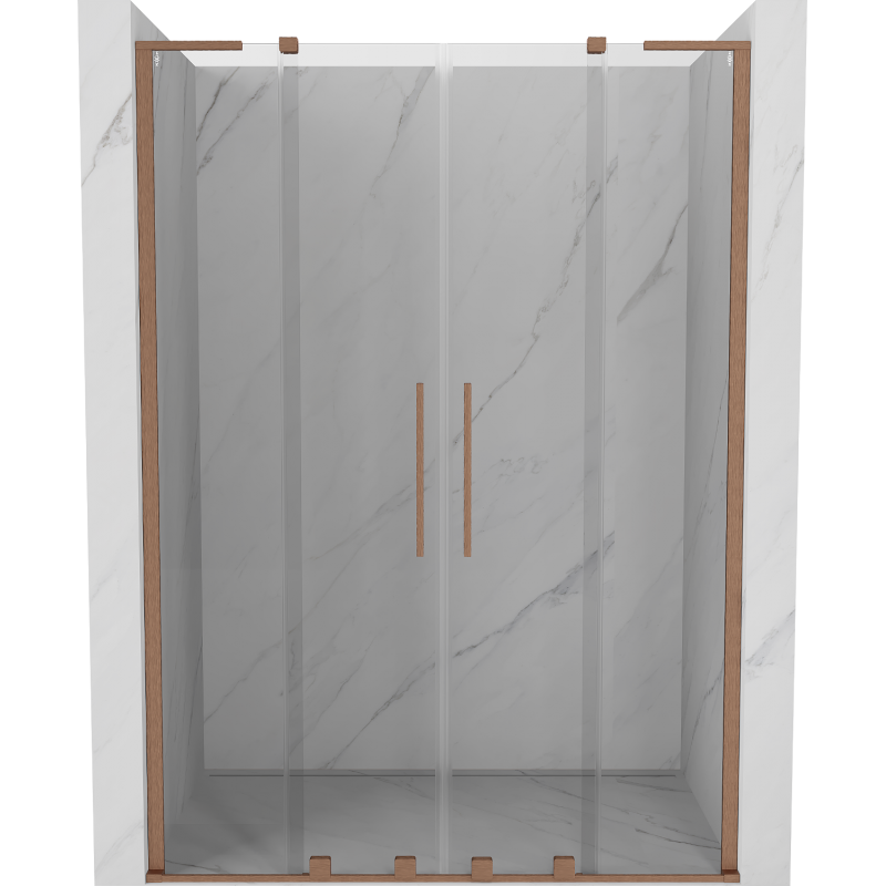 Mexen Velar L Duo portes de douche coulissantes 160 cm, transparent, cuivre brossé - 871-160-003-02-65
