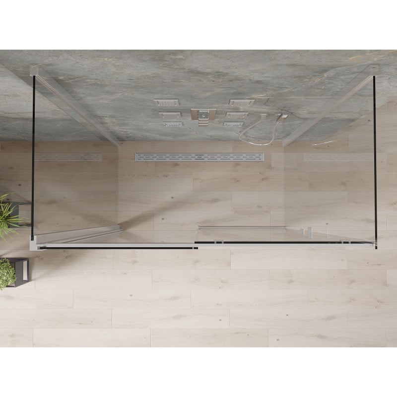 Mexen Omega-3S cabine de douche à 3 parois, coulissante 140 x 80 cm, transparent, chrome - 825-140-080-01-00-3S