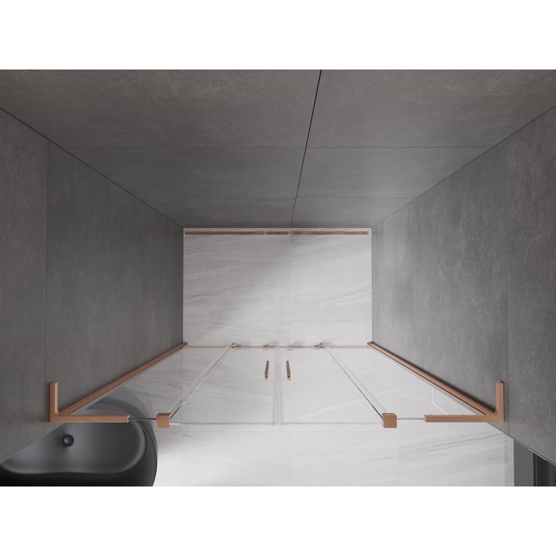 Mexen Velar L Duo porte de douche coulissantes 150 cm, transparent, cuivre brossé - 871-150-003-02-65