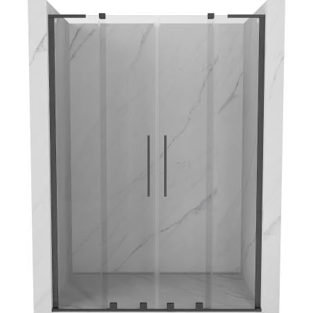 Mexen Velar L Duo portes de douche coulissantes 150 cm, transparent, gris acier brossé - 871-150-003-02-66