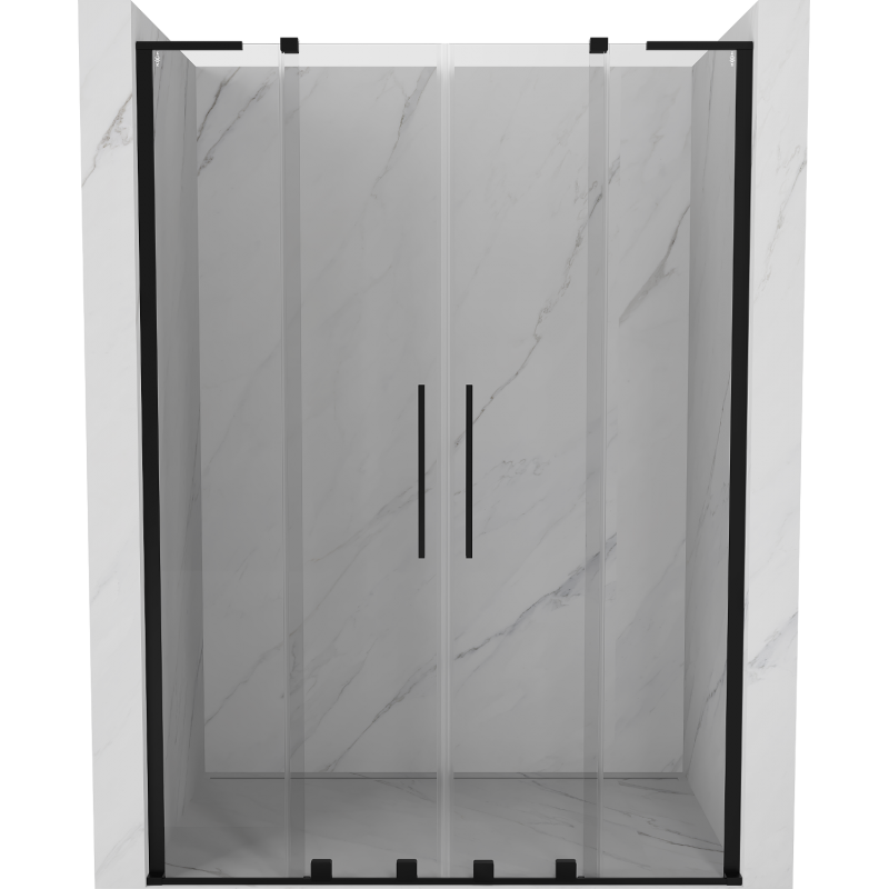 Mexen Velar L Duo porte de douche coulissantes 150 cm, transparent, noir - 871-150-003-02-70