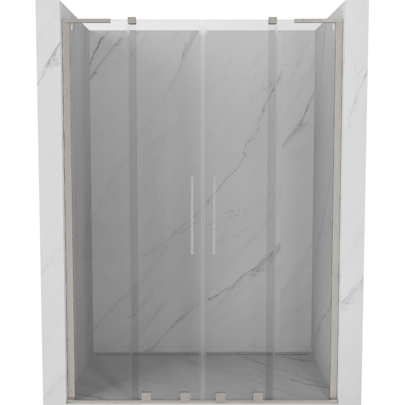 Mexen Velar L Duo portes de douche coulissantes 160 cm, transparent, nickel brossé - 871-160-003-02-97