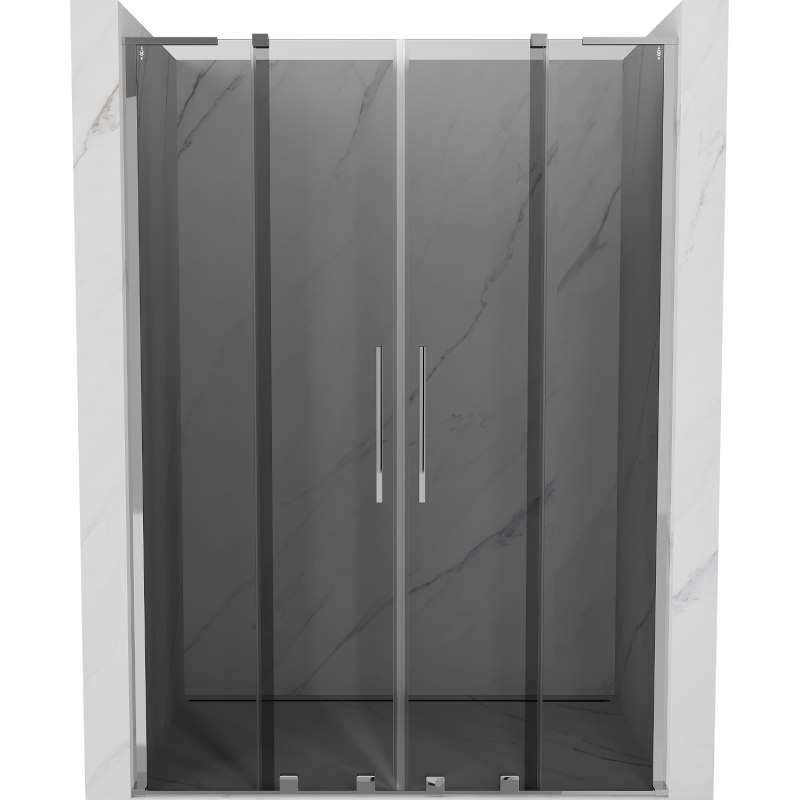 Mexen Velar L Duo porte de douche coulissantes 140 cm, graphite, chrome - 871-140-003-42-01