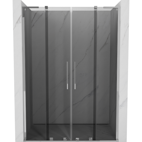 Mexen Velar L Duo porte de douche coulissantes 140 cm, graphite, chrome - 871-140-003-42-01
