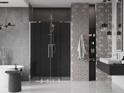 Mexen Velar L Duo portes de douche coulissantes 150 cm, graphite, chromé - 871-150-003-42-01