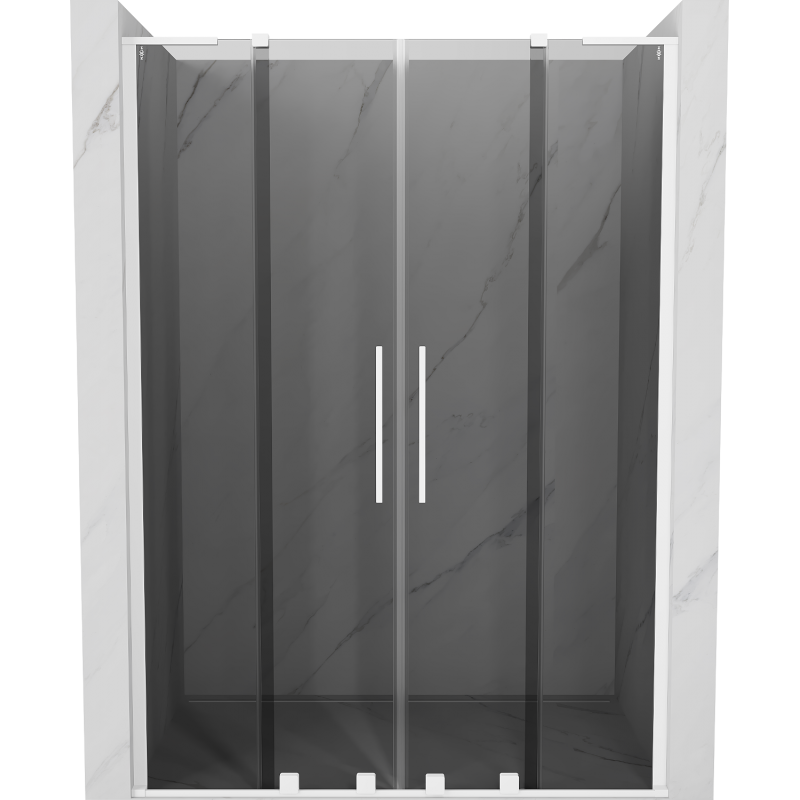 Mexen Velar L Duo portes de douche coulissantes 150 cm, graphite, blanc - 871-150-003-42-20