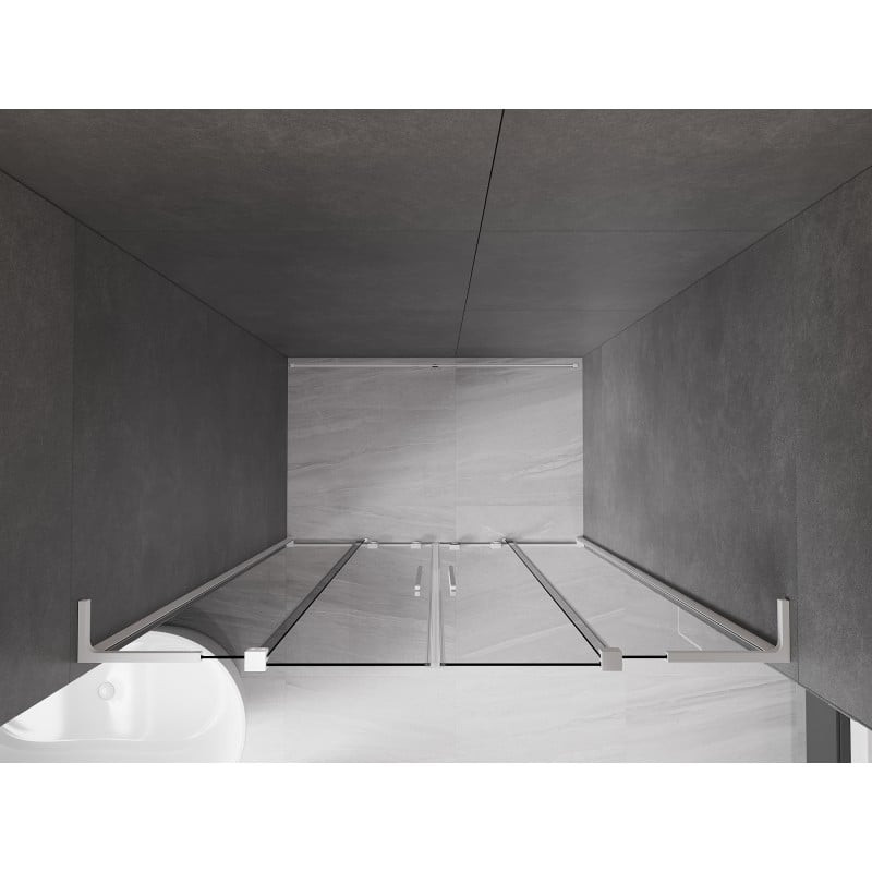 Mexen Velar L Duo porte de douche coulissantes 140 cm, graphite, blanc - 871-140-003-42-20