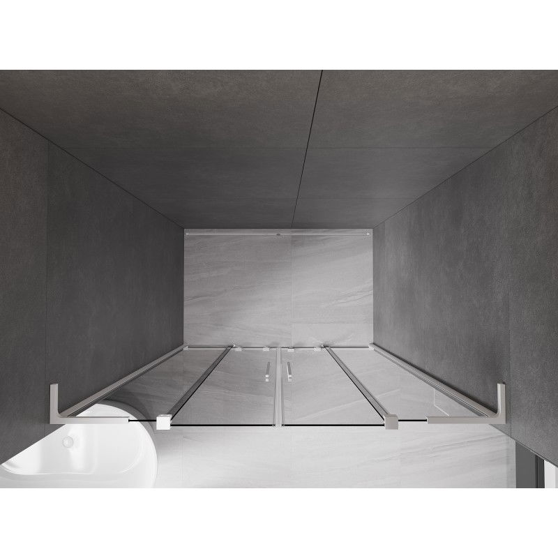 Mexen Velar L Duo portes de douche coulissantes 150 cm, graphite, blanc - 871-150-003-42-20