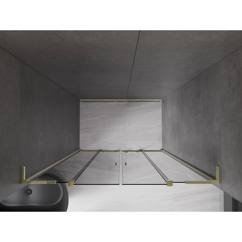 Mexen Velar L Duo porte de douche coulissante 160 cm, graphite, or - 871-160-003-42-50