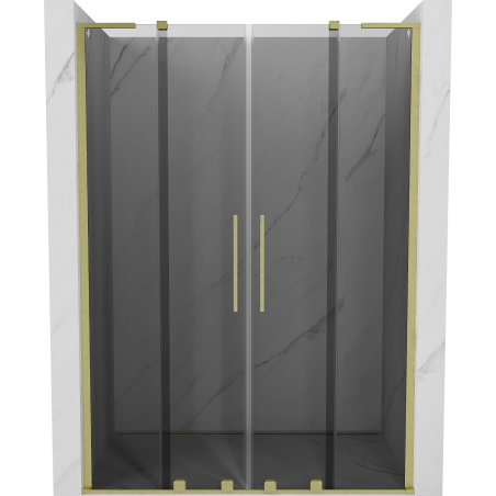 Mexen Velar L Duo porte de douche coulissante 140 cm, graphite, or brossé - 871-140-003-42-55