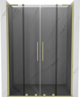 Mexen Velar L Duo portes de douche coulissantes 140 cm, graphite, or brossé - 871-140-003-42-55