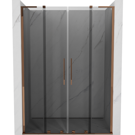 Mexen Velar L Duo portes de douche coulissantes 150 cm, graphite, or rose - 871-150-003-42-60