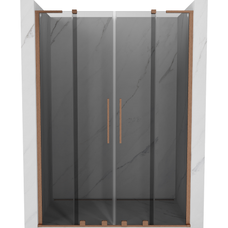 Mexen Velar L Duo porte de douche coulissante 140 cm, graphite, cuivre brossé - 871-140-003-42-65