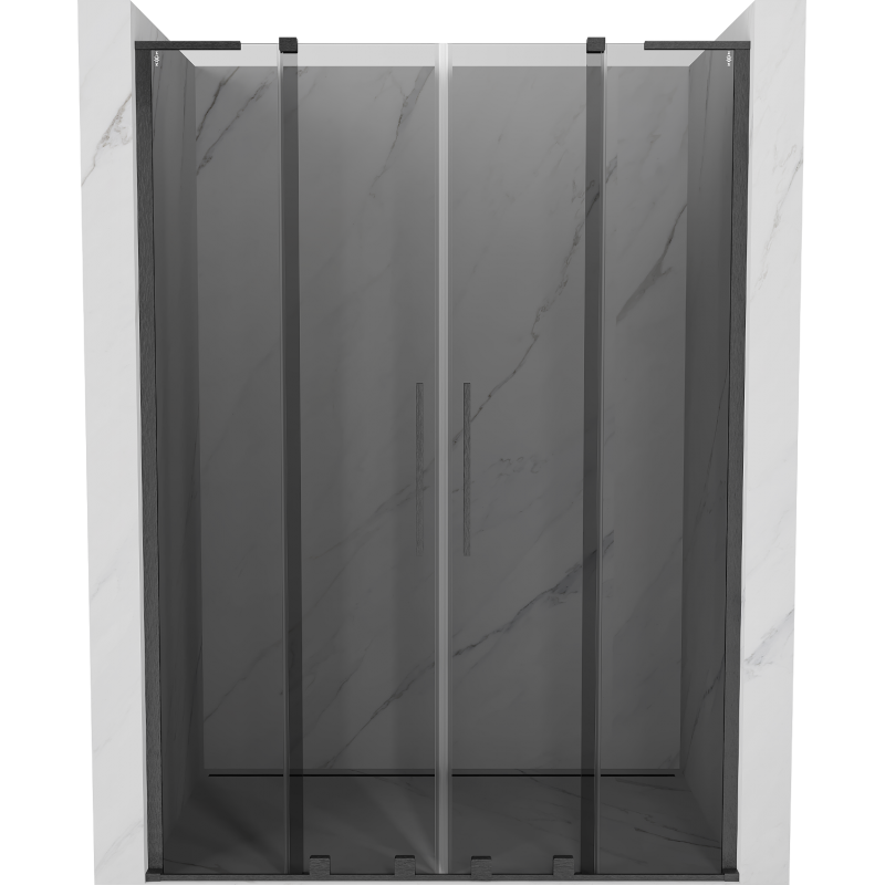 Mexen Velar L Duo portes de douche coulissantes 150 cm, graphite, gris gun brossé - 871-150-003-42-66