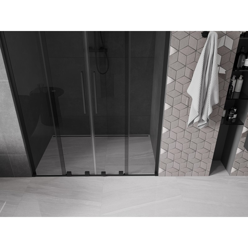 Mexen Velar L Duo porte de douche coulissante 140 cm, graphite, noir - 871-140-003-42-70