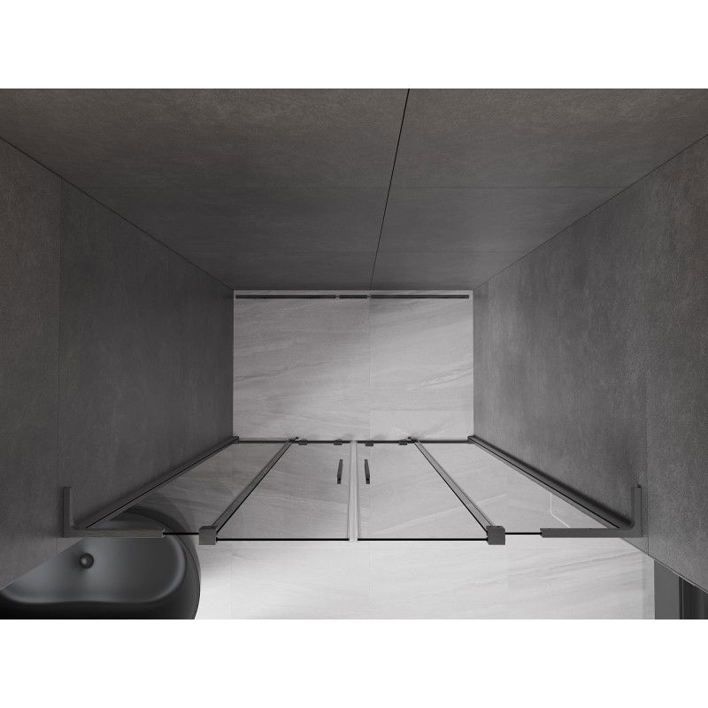 Mexen Velar L Duo porte de douche coulissantes 160 cm, graphite, gris pistolet brossé - 871-160-003-42-66