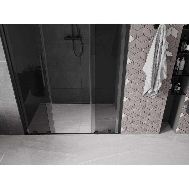 Mexen Velar L Duo porte de douche coulissante 140 cm, graphite, noir - 871-140-003-42-70