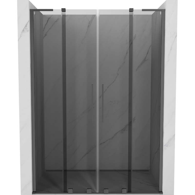 Mexen Velar L Duo portes de douche coulissantes 160 cm, graphite, gun metal - 871-160-003-42-95