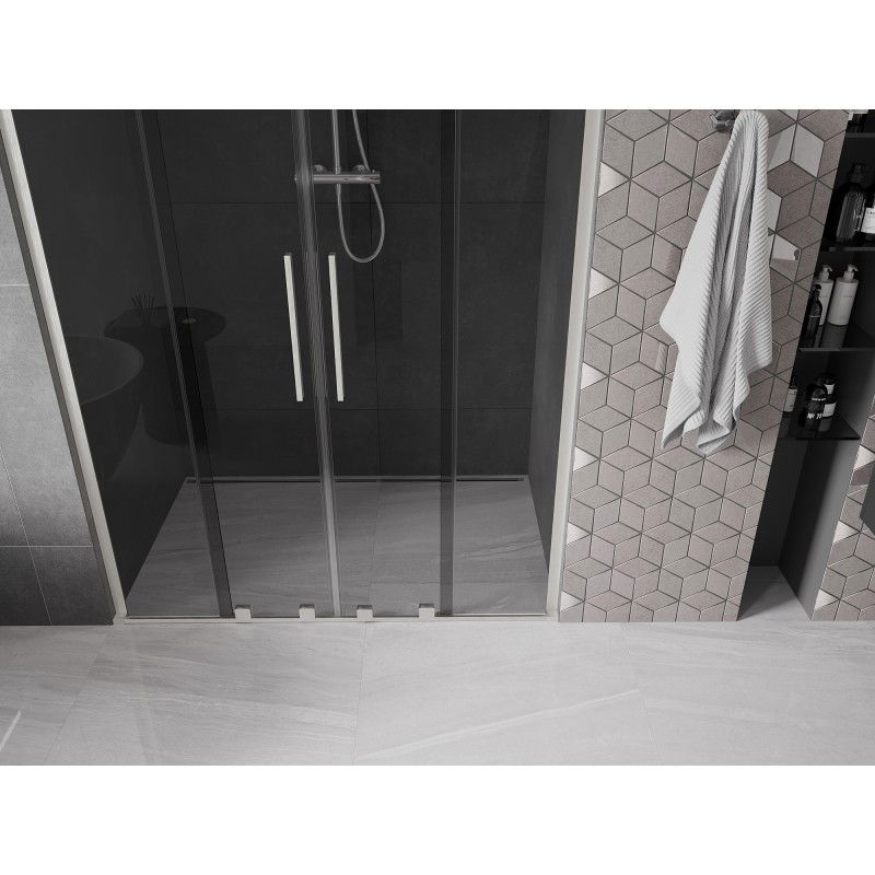Mexen Velar L Duo portes de douche coulissantes 150 cm, graphite, nickel brossé - 871-150-003-42-97