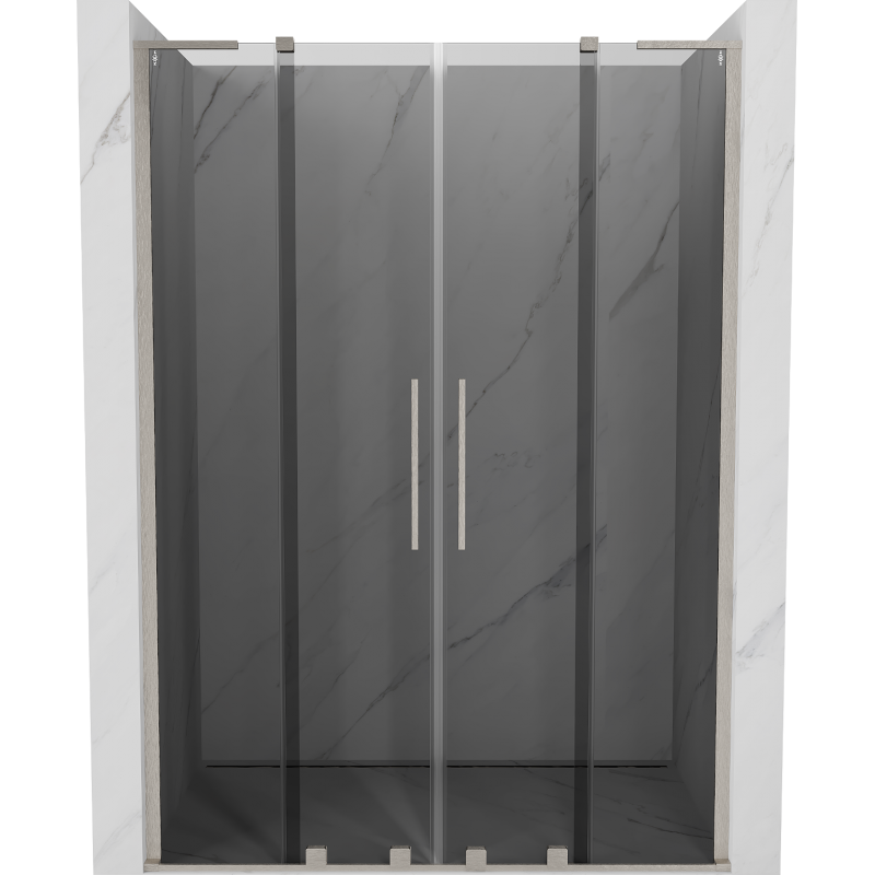 Mexen Velar L Duo portes de douche coulissantes 140 cm, graphite, nickel brossé - 871-140-003-42-97