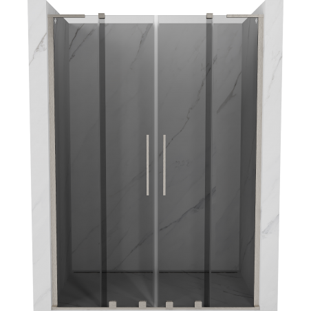 Mexen Velar L Duo portes de douche coulissantes 140 cm, graphite, nickel brossé - 871-140-003-42-97
