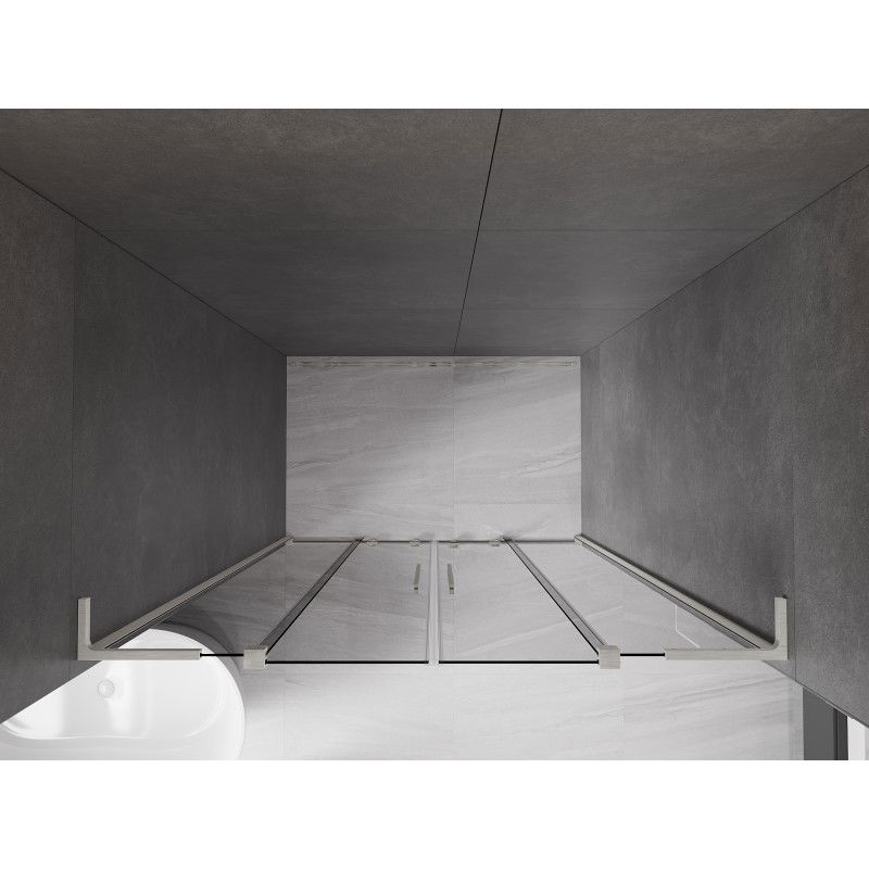 Mexen Velar L Duo porte de douche coulissante 160 cm, graphite, nickel brossé - 871-160-003-42-97