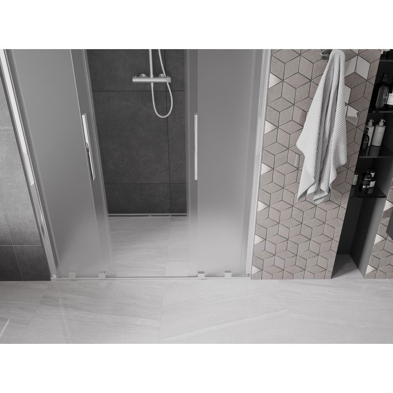 Mexen Velar L Duo porte de douche coulissante 160 cm, givré, chrome - 871-160-003-32-01