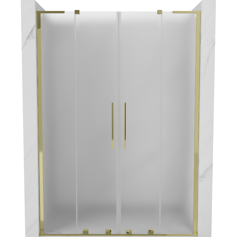 Mexen Velar L Duo portes de douche coulissantes 140 cm, givré, doré - 871-140-003-32-50