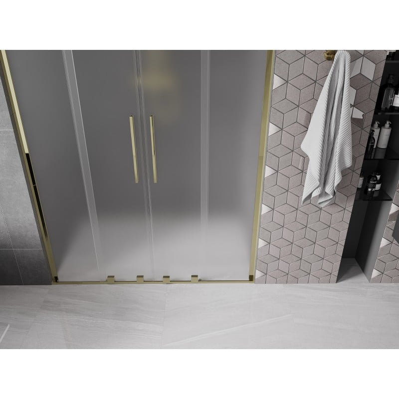 Mexen Velar L Duo portes de douche coulissantes 150 cm, givré, doré - 871-150-003-32-50