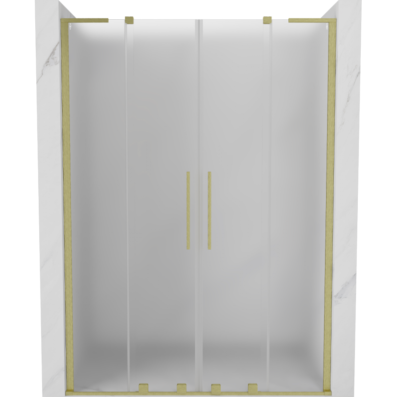 Mexen Velar L Duo portes de douche coulissantes 140 cm, givré, doré brossé - 871-140-003-32-55