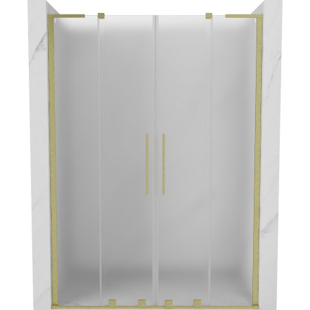 Mexen Velar L Duo portes de douche coulissantes 140 cm, givré, doré brossé - 871-140-003-32-55
