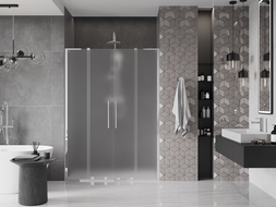 Mexen Velar L Duo porte de douche coulissantes 140 cm, dépoli, chrome - 871-140-003-32-01