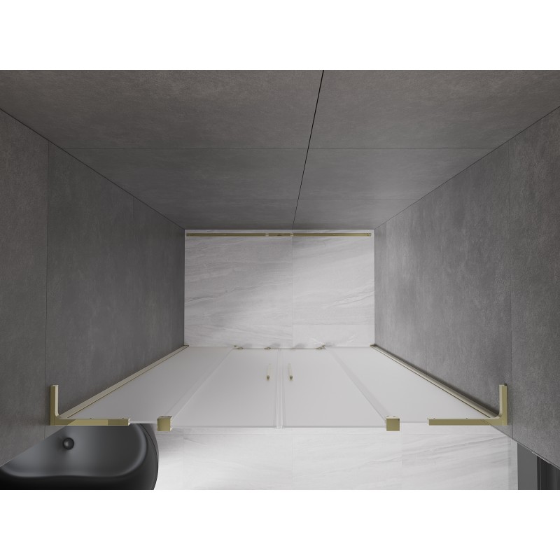 Mexen Velar L Duo porte de douche coulissante 160 cm, givré, doré - 871-160-003-32-50