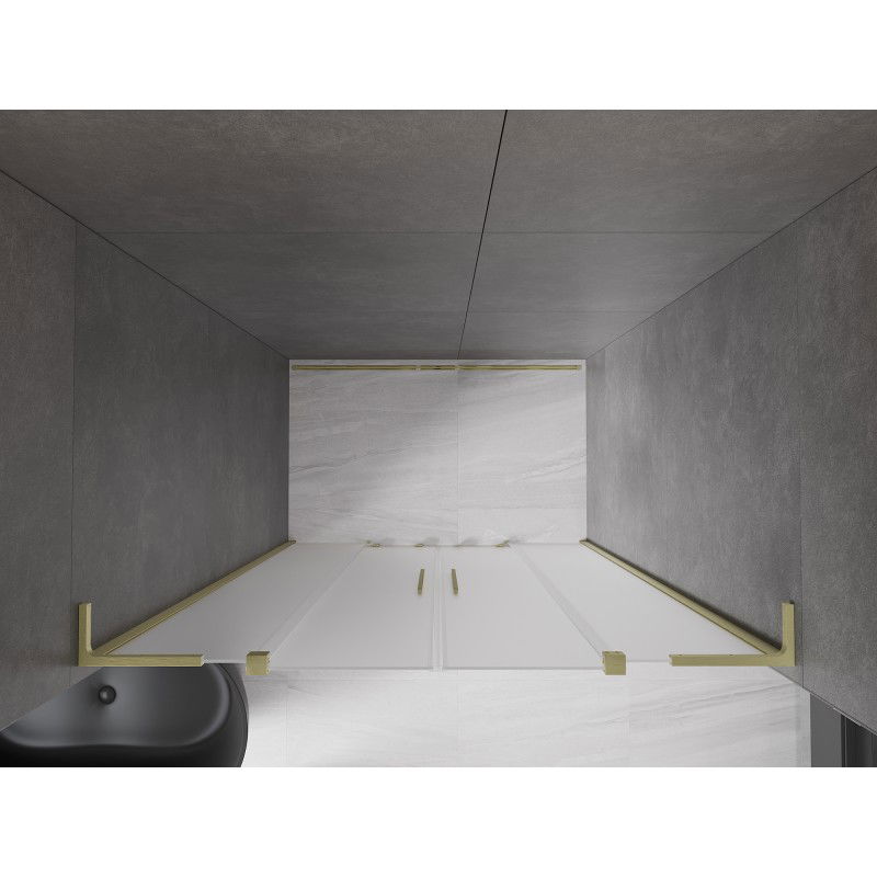 Mexen Velar L Duo porte de douche coulissante 140 cm, givré, doré brossé - 871-140-003-32-55