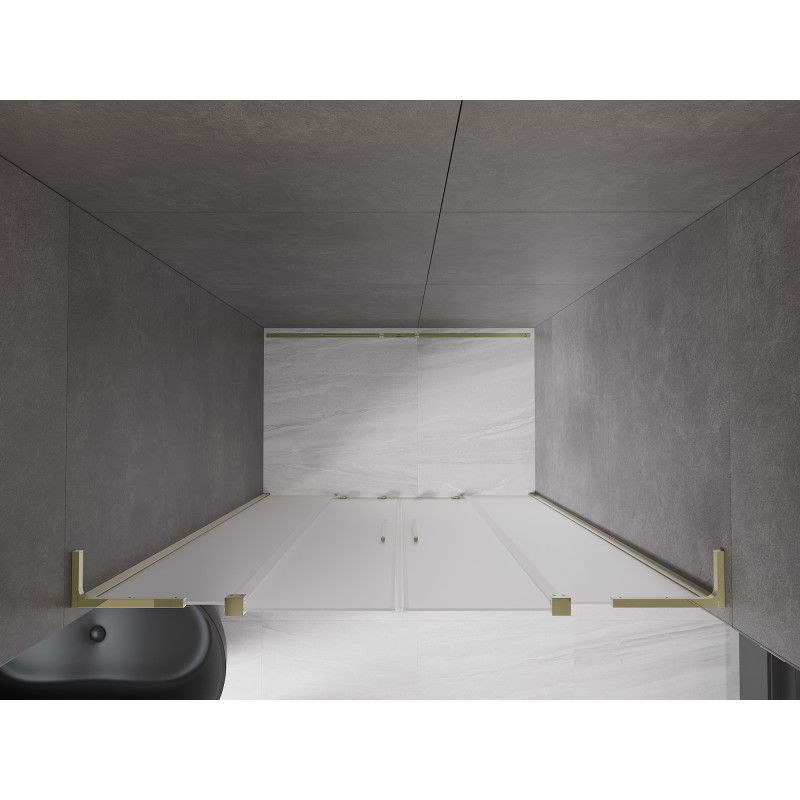 Mexen Velar L Duo porte de douche coulissante 140 cm, givré, doré - 871-140-003-32-50