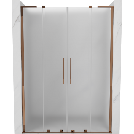 Mexen Velar L Duo porte de douche coulissante 140 cm, givré, or rose - 871-140-003-32-60