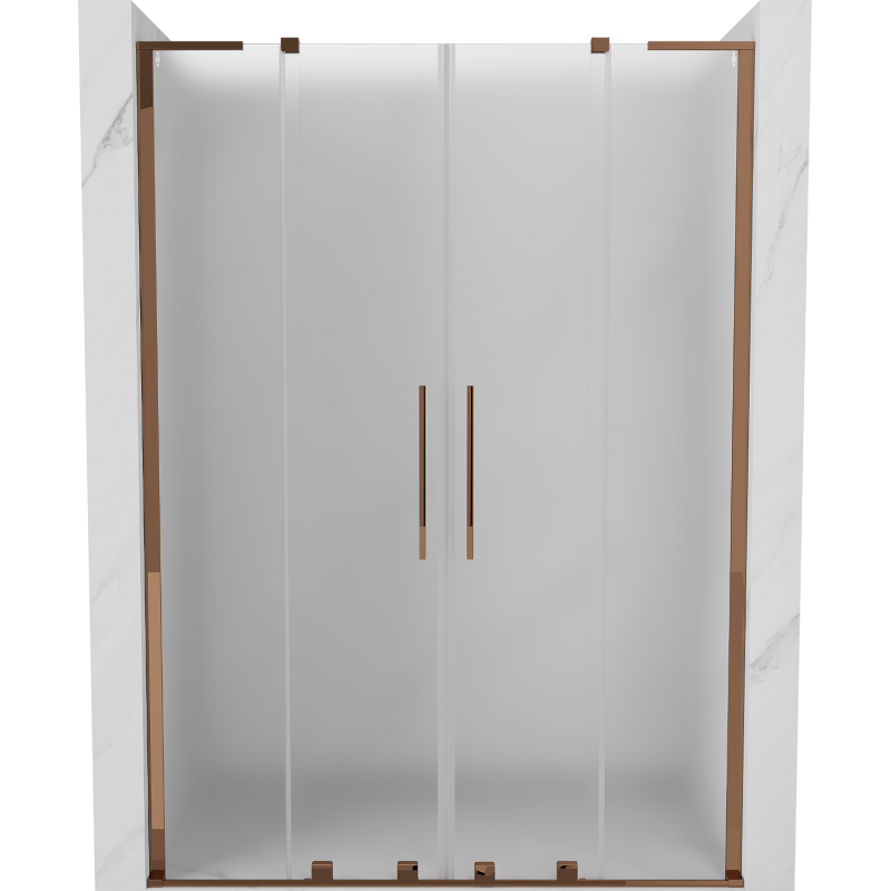 Mexen Velar L Duo portes de douche coulissantes 160 cm, givre, or rose - 871-160-003-32-60