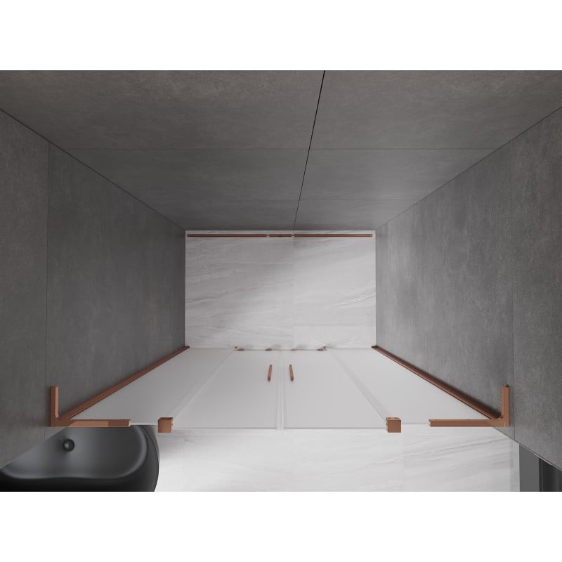 Mexen Velar L Duo porte de douche coulissantes 150 cm, givré, or rose - 871-150-003-32-60